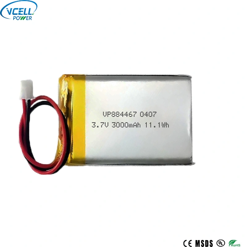 3000mah 3.7v 884467 แบตเตอรี่ LiPO แบบชาร์จไฟได้